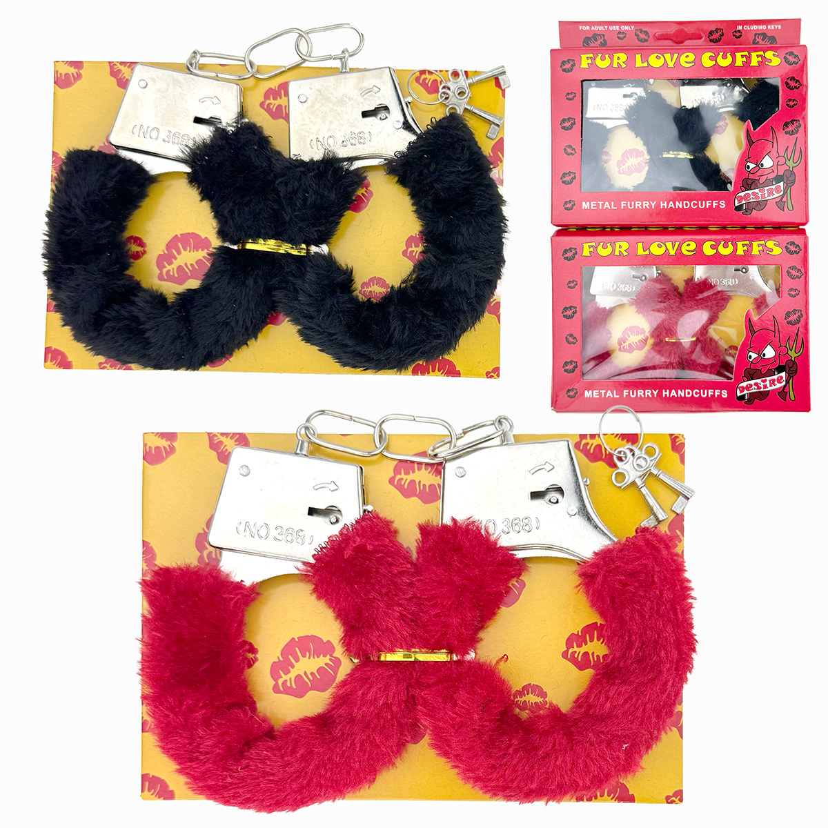 Наручники кайданки чорні,червоні в коробці /200/