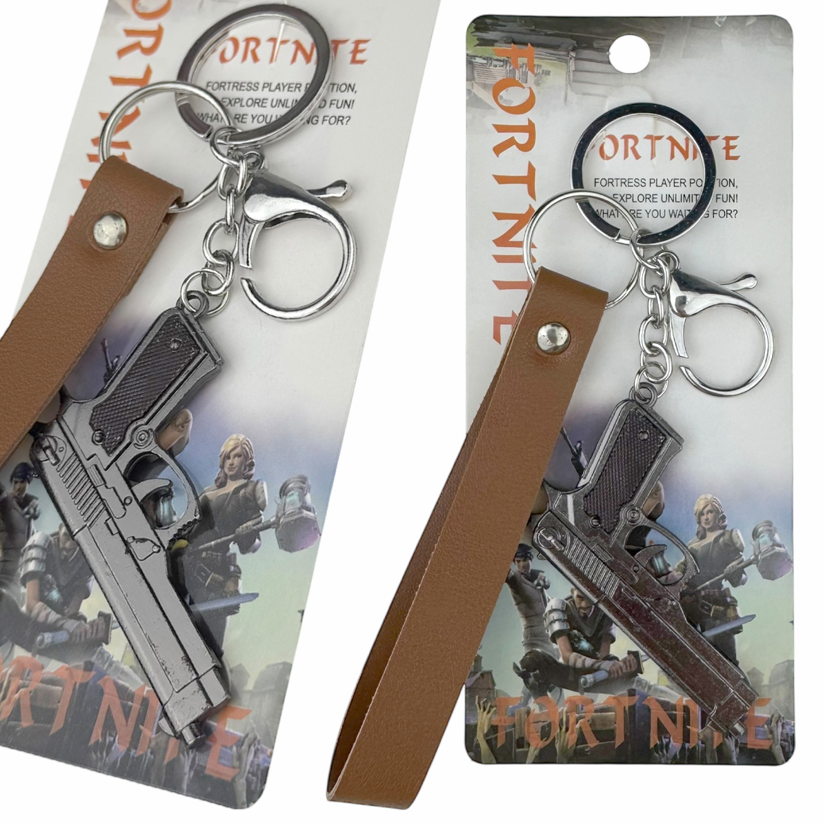 Брелок в упаковці картонної металевий пістолет великий BERETTA зі шкіряним браслетом (12)