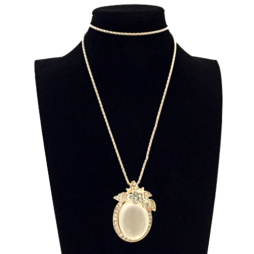 Подвеска камень овал с лепестками (12)