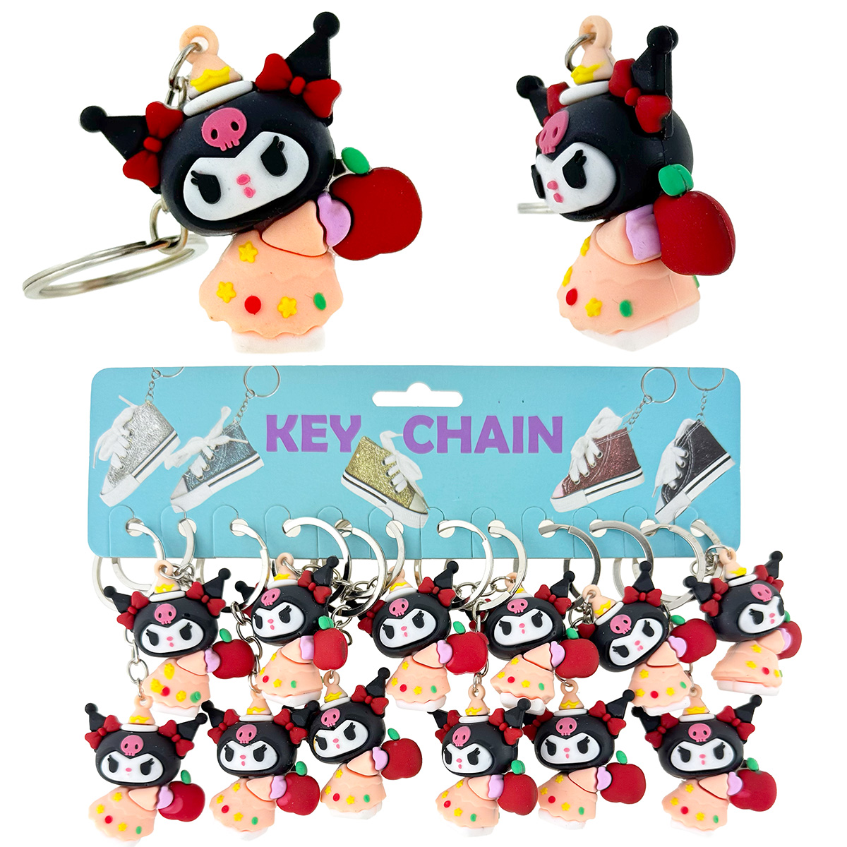 Брелок гумовий обʼємний Куромі з фруктами (12)