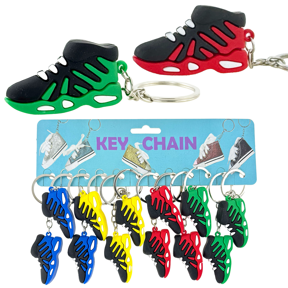 Брелок гумовий обʼємний кросівок високий з візерунком (12)