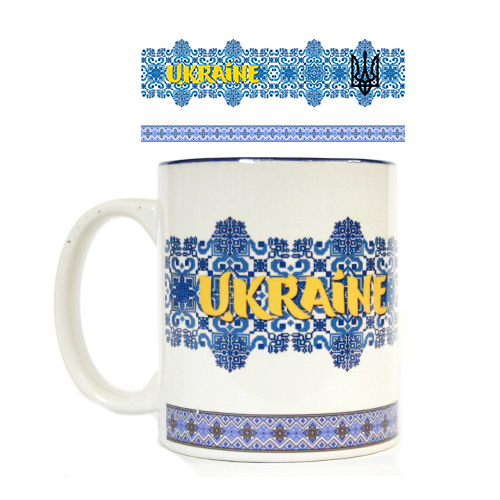 Кружка Украина с синий рушник  310 гр(12)