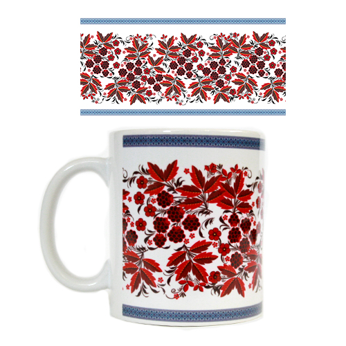 Кружка калина с синим рушником 310 гр (12)
