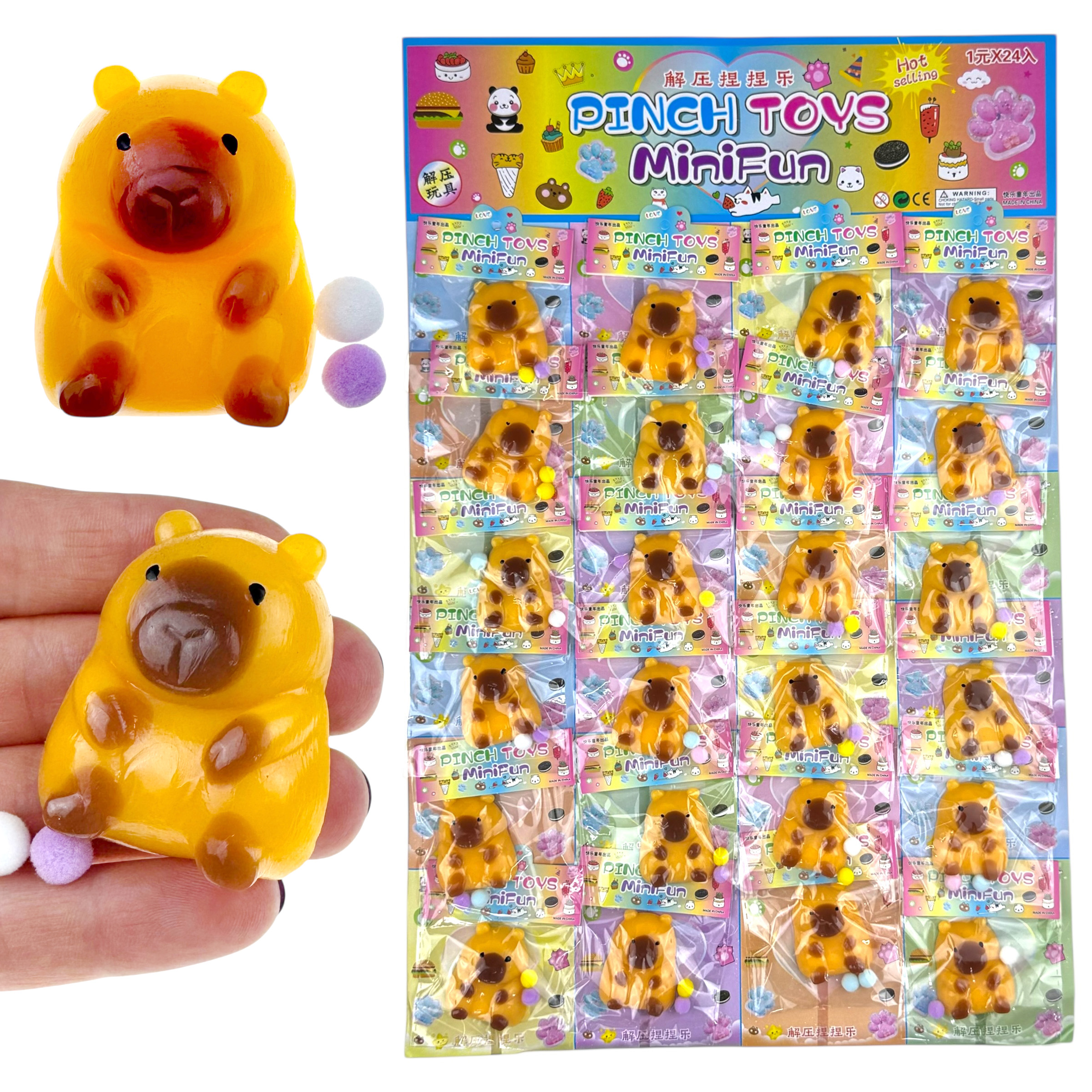 СКВІШІ - SQUISHY Капібара з кульками на планшеті (24) /2400/