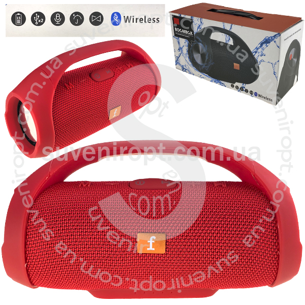Беспроводная колонка BOOMBOX c ручкой ХОРОШИЙ ЗВУК  цвет красный 21x11