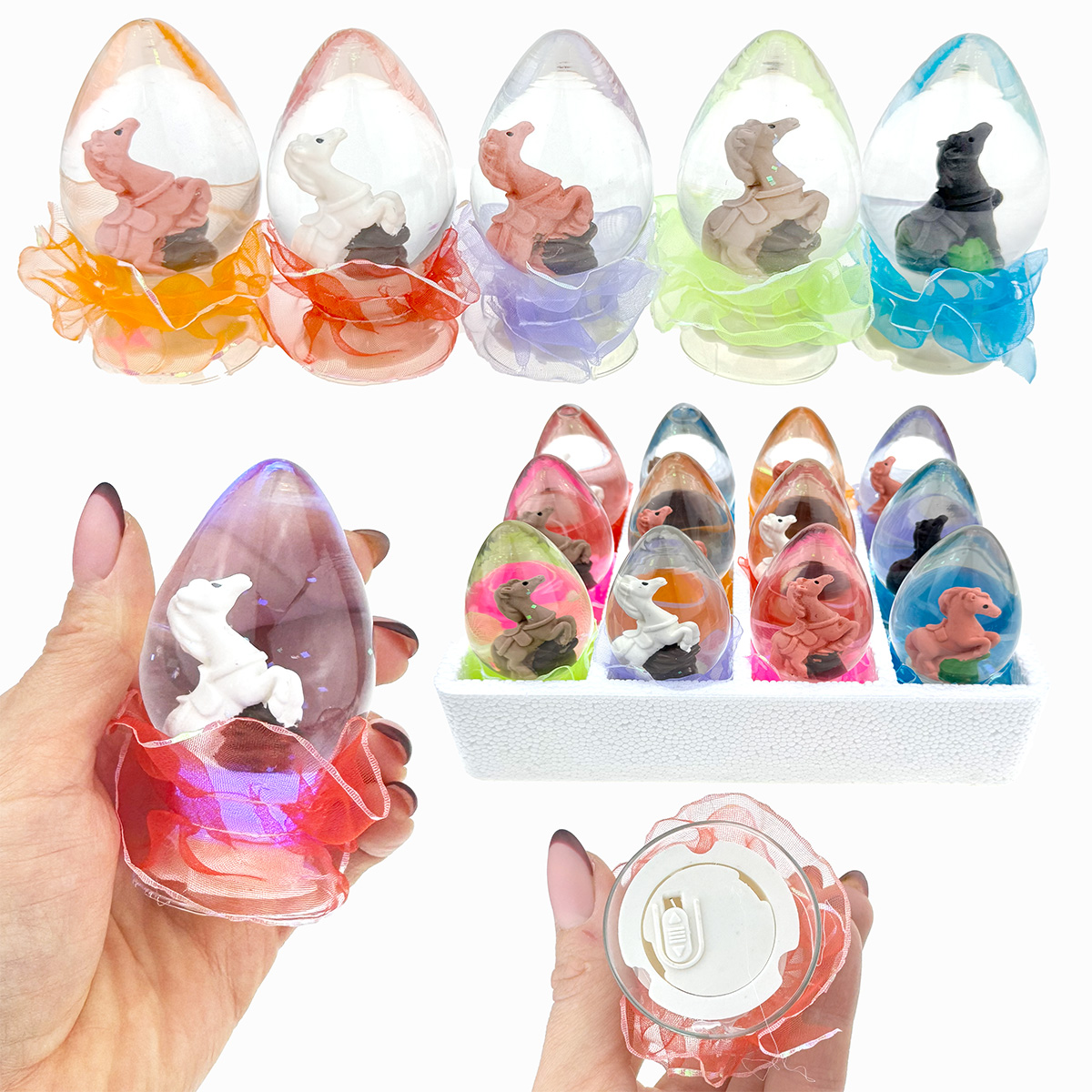 Яйце з водою, що світеться  з коником 7 см (12) /288/