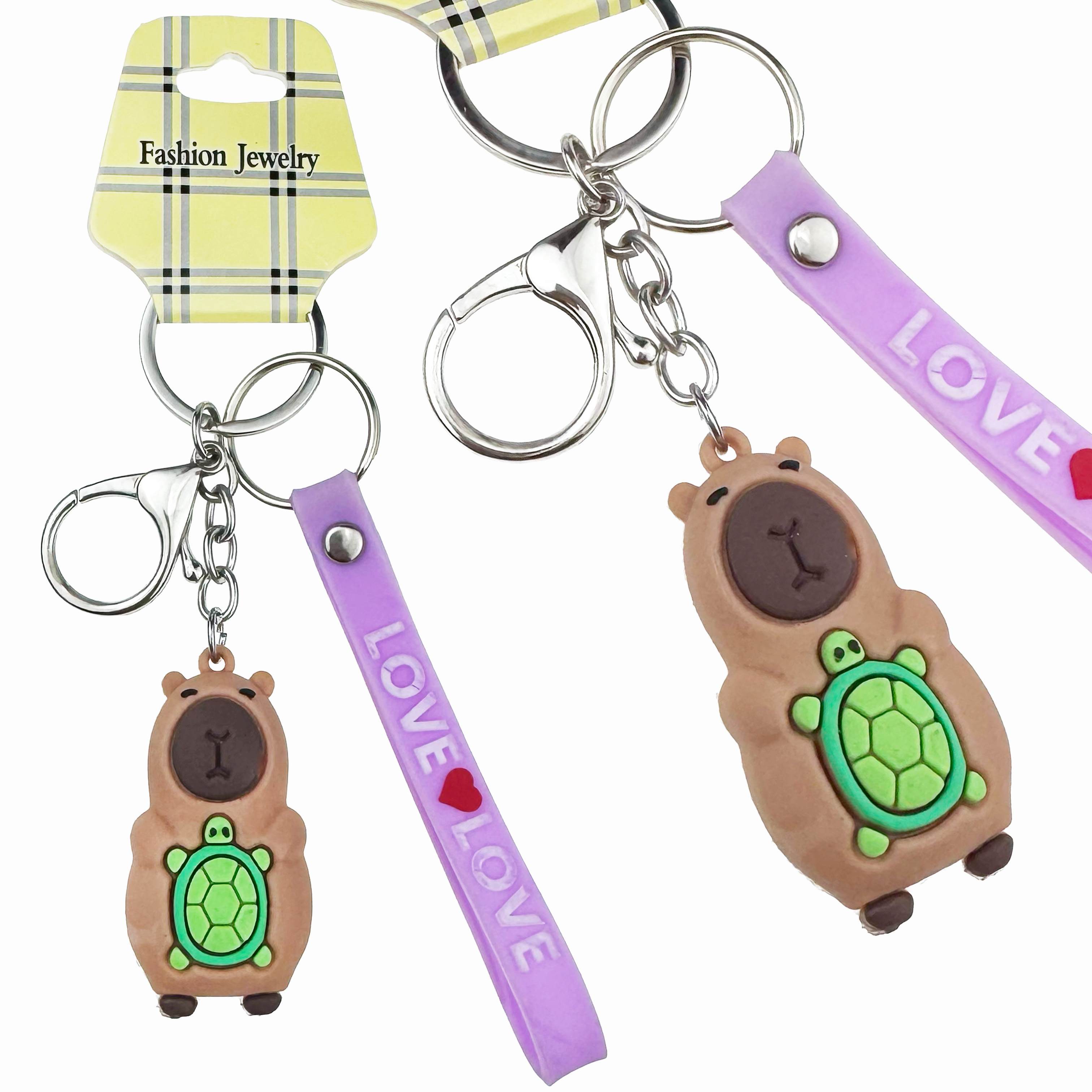 Брелок в упаковці гумовий Капибару з гумовим ланцюгом (12)