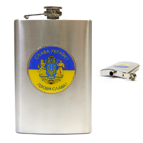 Фляга Слава Украине с красным ободком  7 oz