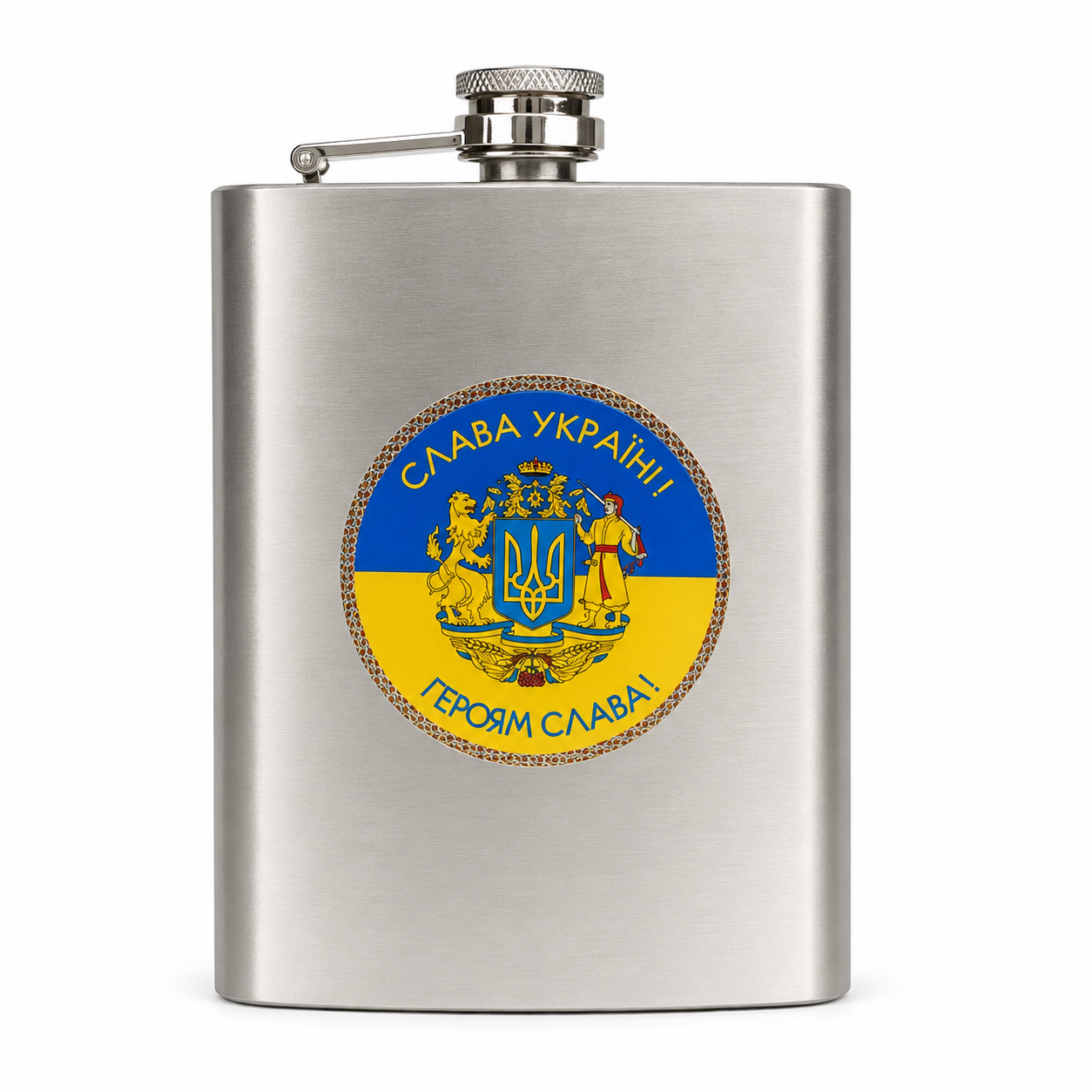 Фляга Слава Україні з червоним обідком 7 oz