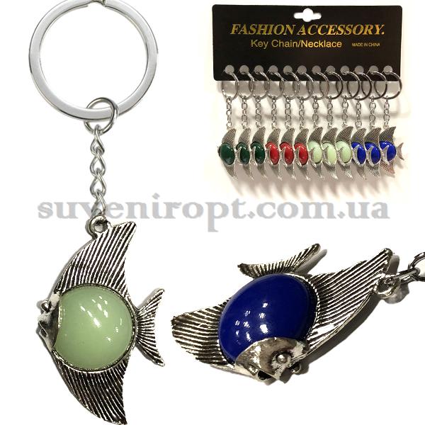 Брелки  металические рыба острая с камнем (12)