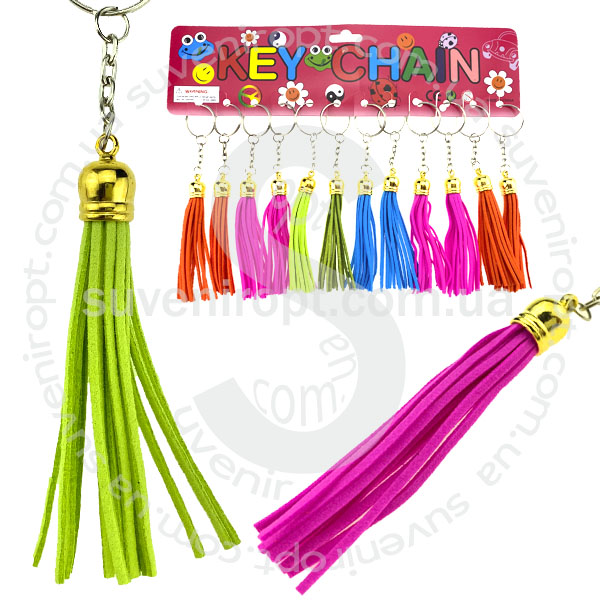 Брелок  колокольчик длинный замшивый 9 см  (12)