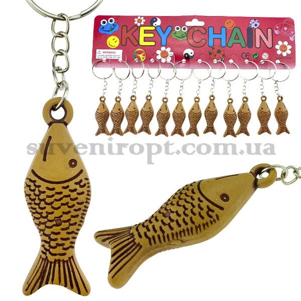 Брелок рыба полная коричневая из кости  (12)
