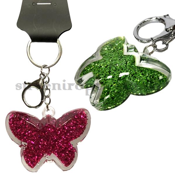 Брелок   в упаковке бабочка средняя в блёстках (12)