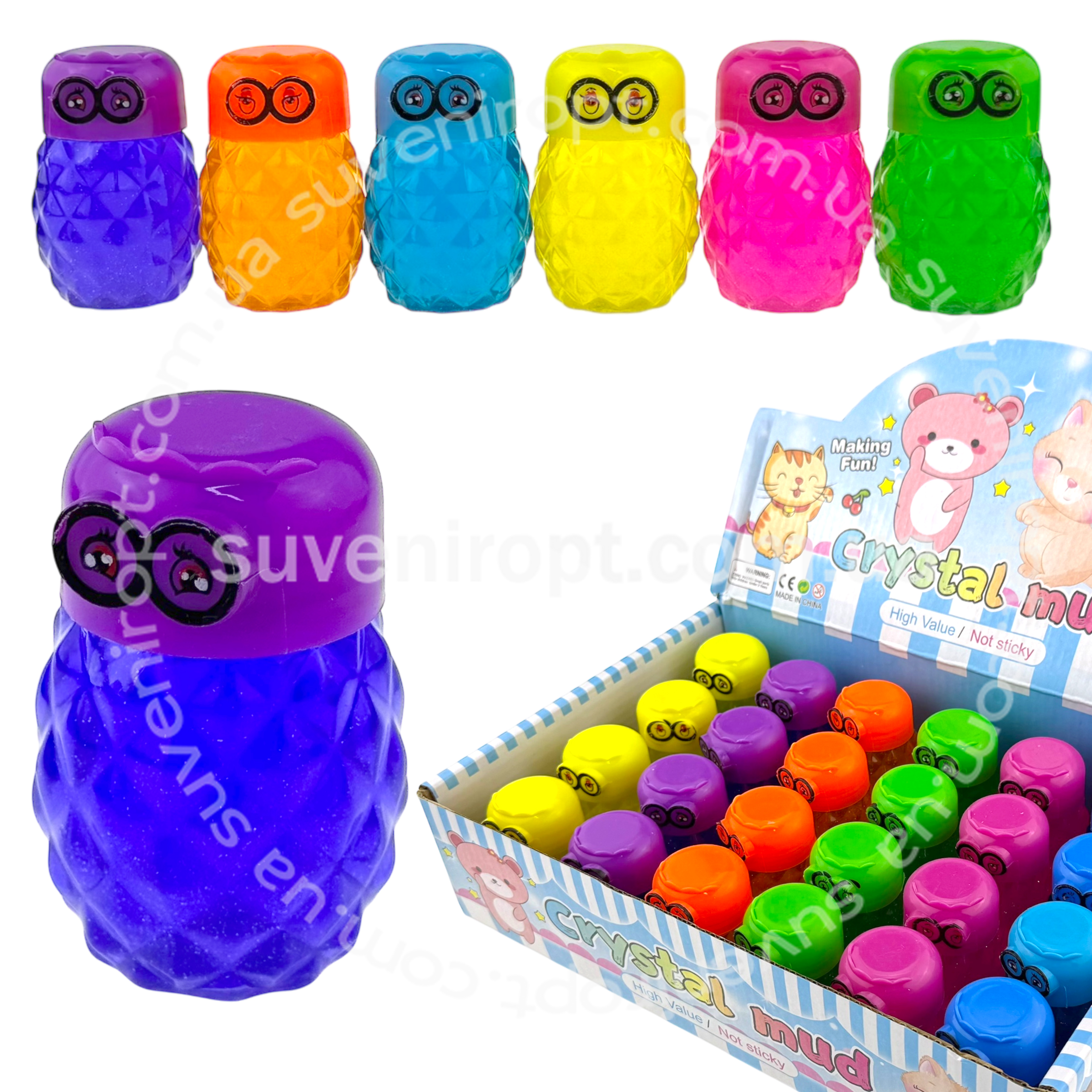 Жуйка  для рук  слайм Міньон ананас з пенопластом (24) /480/