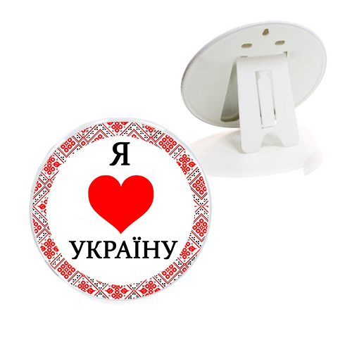 Рамка на подставке Я люблю Украину красная  5.8 см (50)