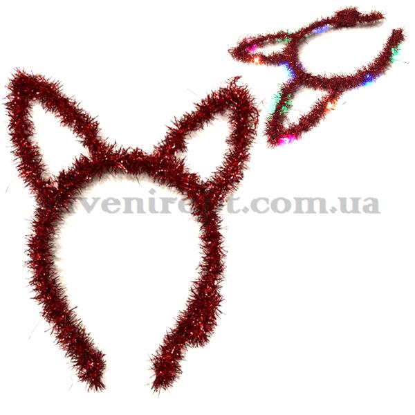 Обруч ушки острые дождик светящийся (10)