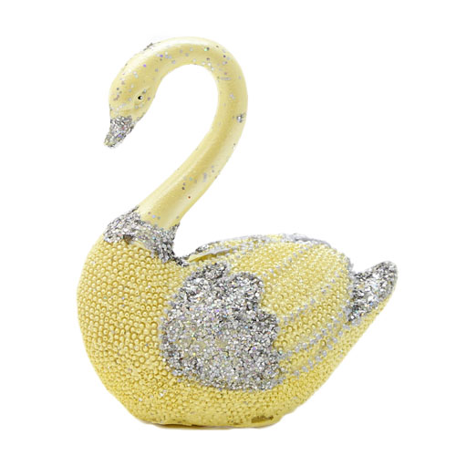 Лебедь  маленький в блёстках 5 см (6)