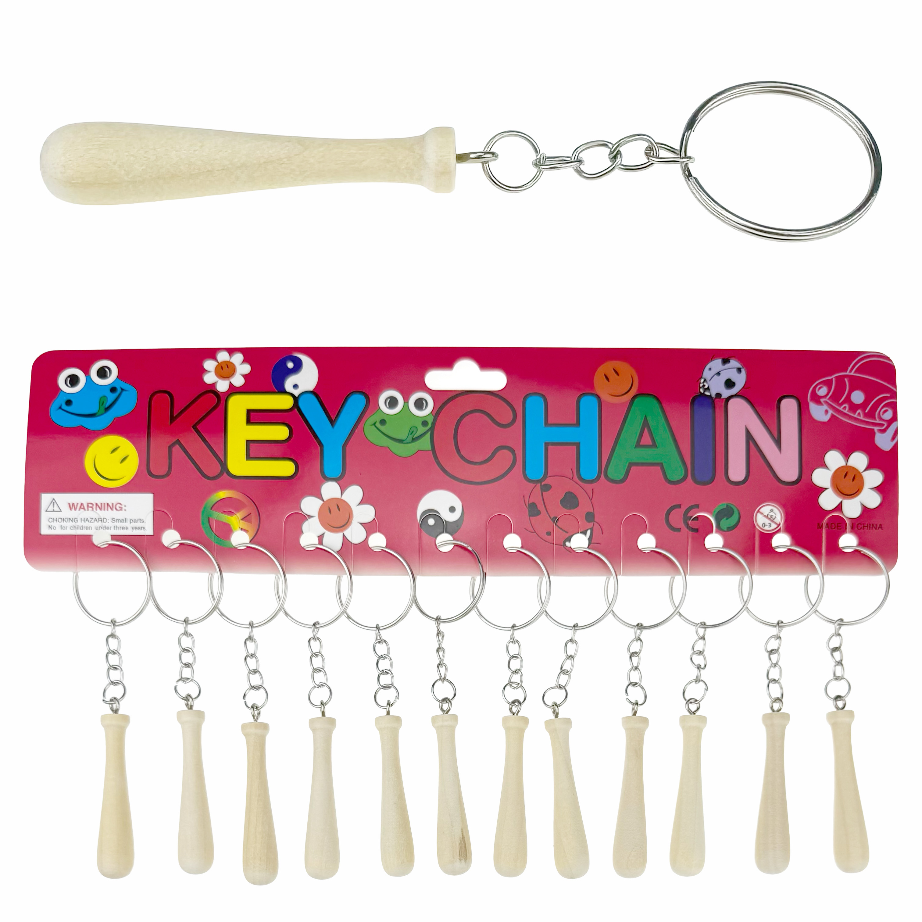 Брелок деревяна біта 5 см (12)