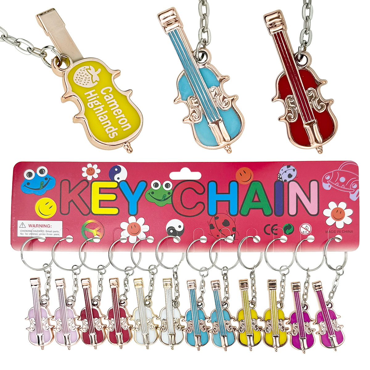 Брелок золотовай скрипка Iove кольоровий (12)