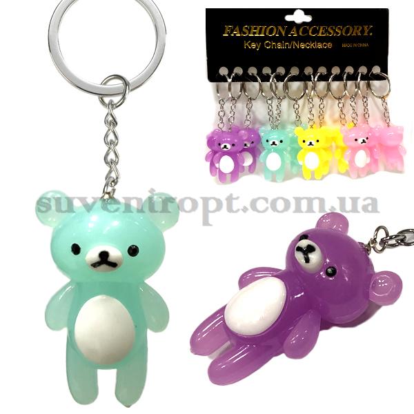 Брелок мишка большой пластик белый животик (12)