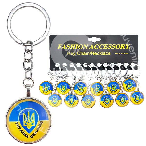 Брелок на планшетці герб України крапля скло (12)