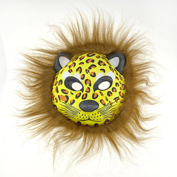 Маска леопард пятнистый желтый с мехом 