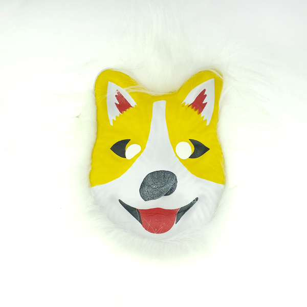 Маска корги с мехом 