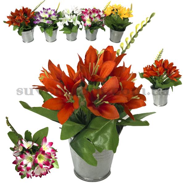 Цветы в ведре альстрамерия