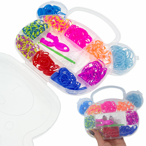 Набір гумок для браслетів голова ведмедика в коробці /240/