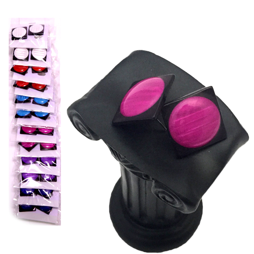 Серёжки круг цветной в квадрате (12)