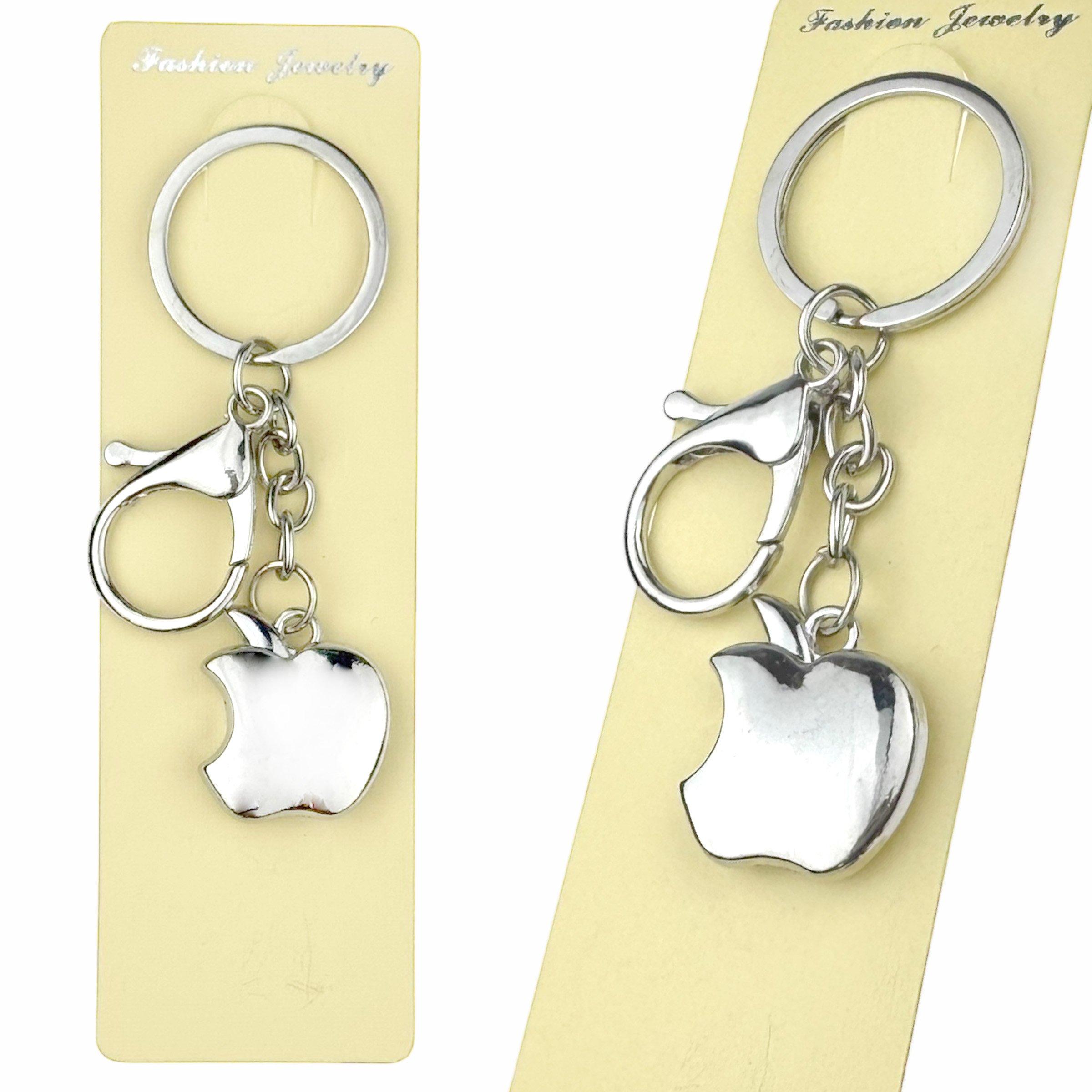 Брелок в упаковці металевий яблуко apple(12)