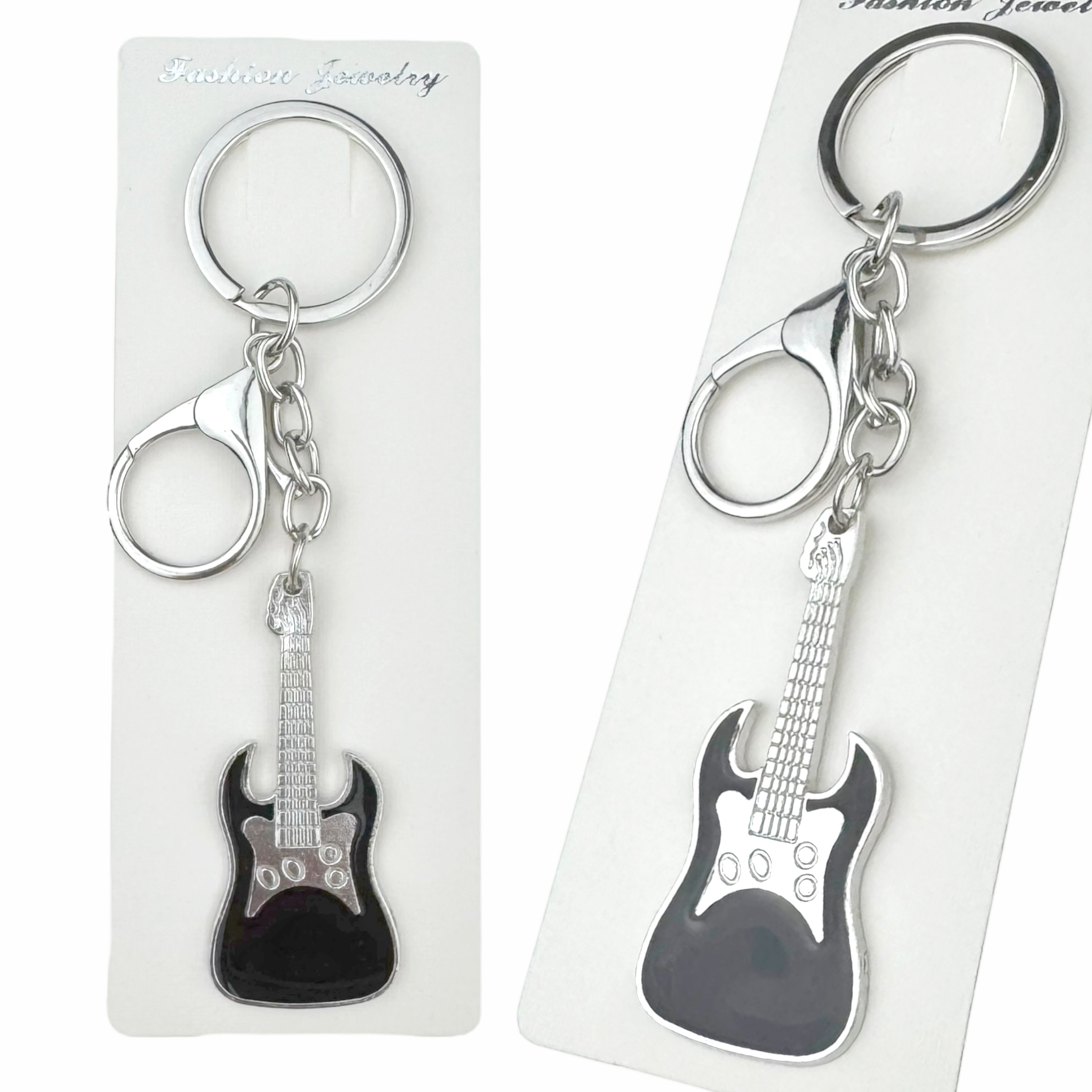 Брелок в упаковці металевий гітара чорна (12)