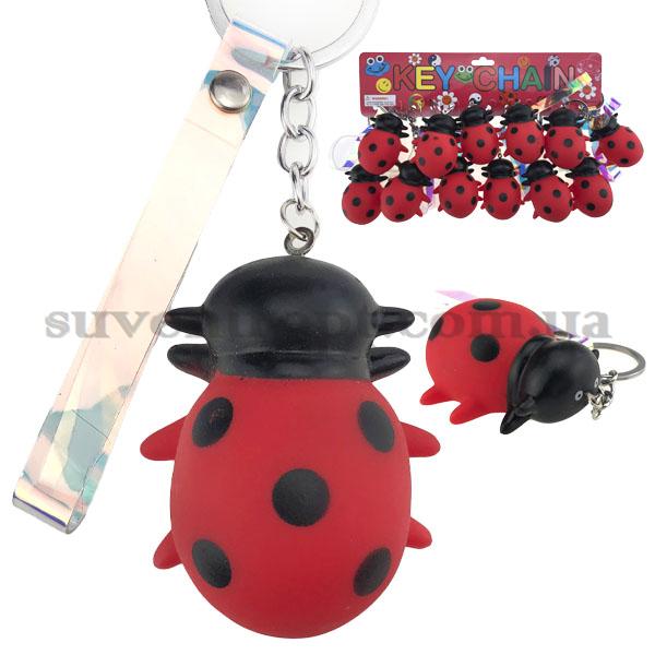 Брелок резиновый пищалка божья коровка с браслетом (12)