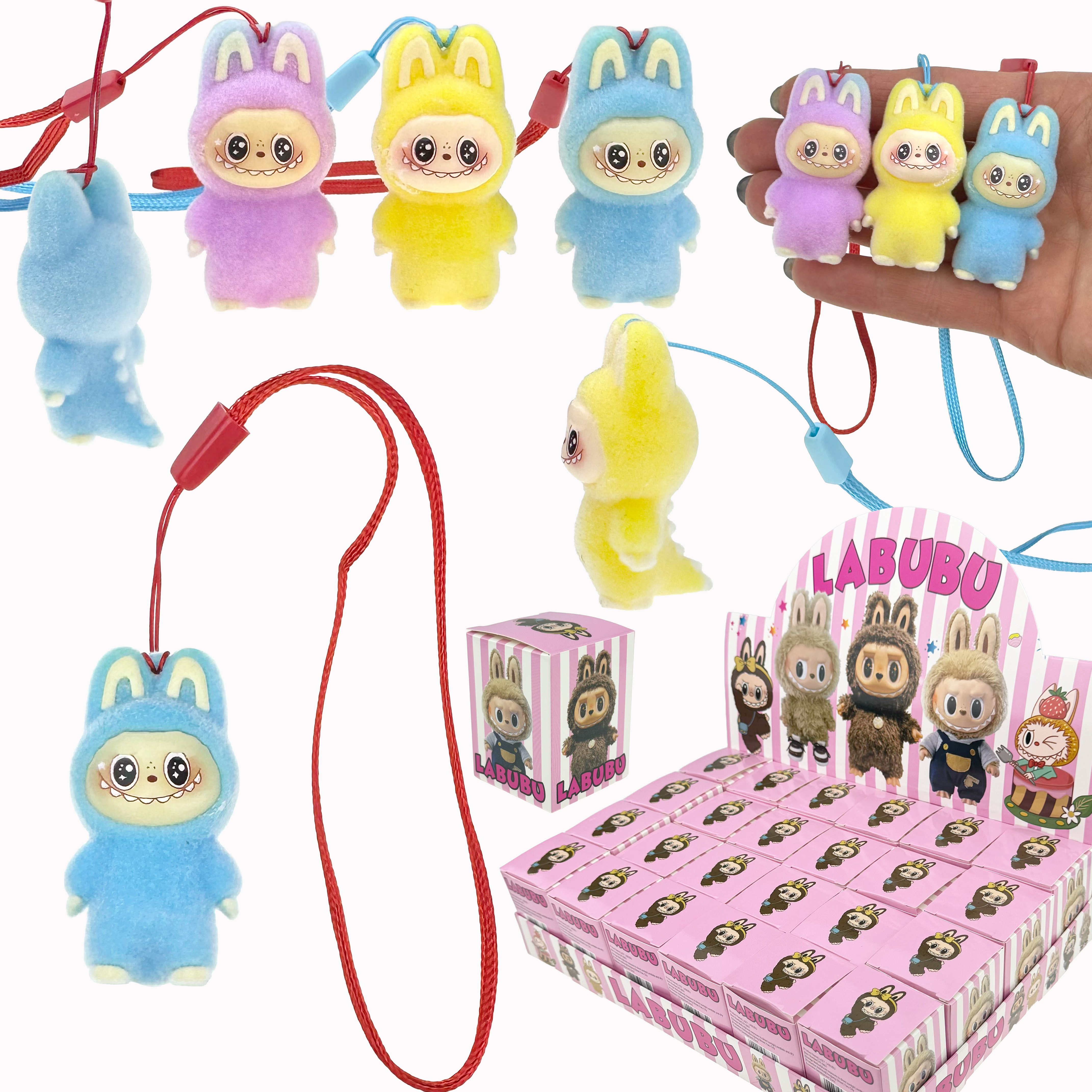 Iграшка брелок велюровий LA BU BU у пижамці дракона в коробці 5 см (24) /1440/