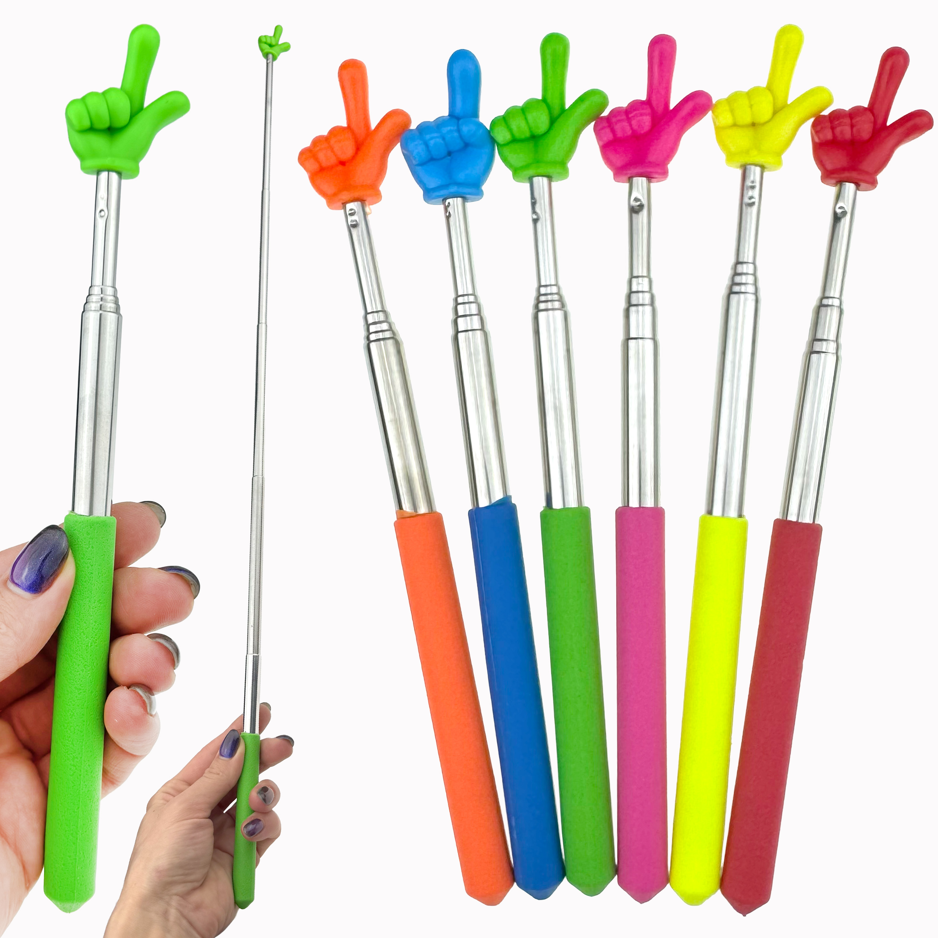 Телескопична указка - вказівник кольорова 65 см /500/