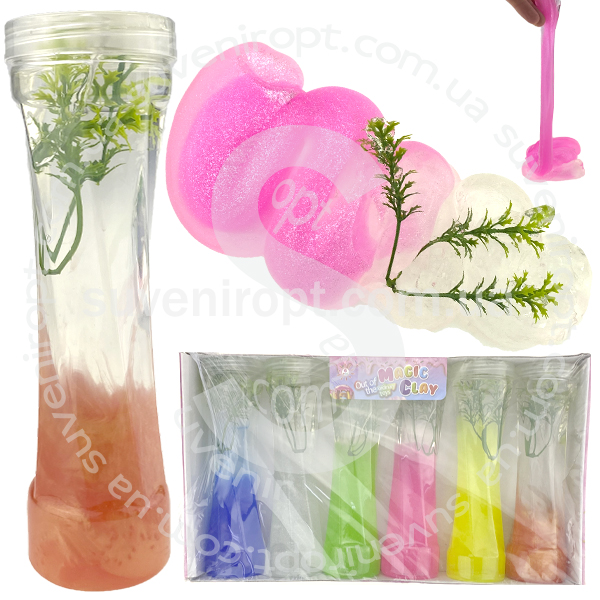 Жвачка  для рук крученная двухцветная с расстением 19 см  (6) /72/