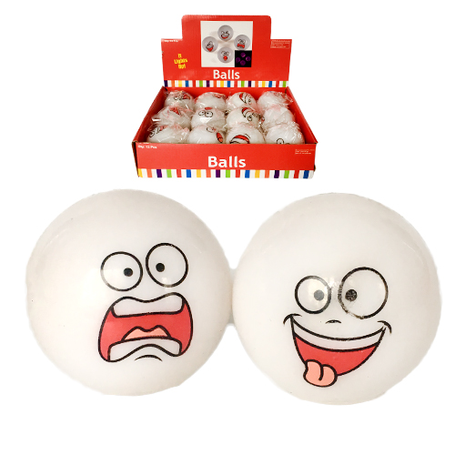 Мяч смайл белый  светится Эмоции  (12)