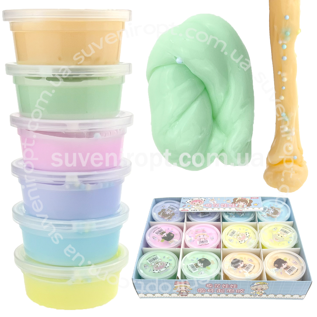 Слайм для рук молочний шайба з пінопластом середня (24) /576/