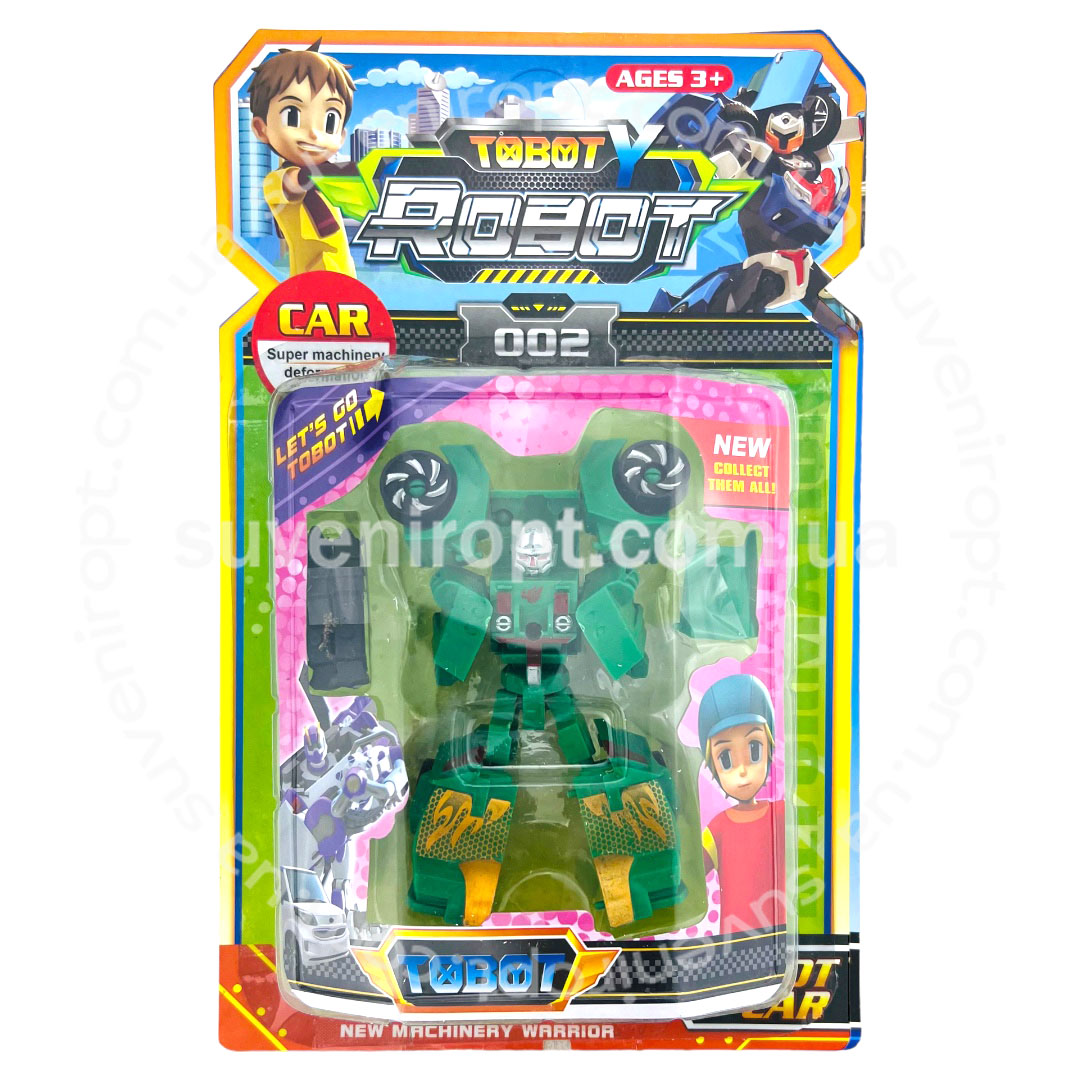 Трансформер машинка в блистере зеленого цвета /192/