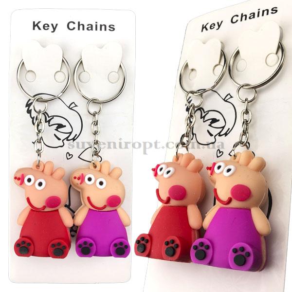 Брелки парный свинка Пеппа сидит лапки вперёд (12)