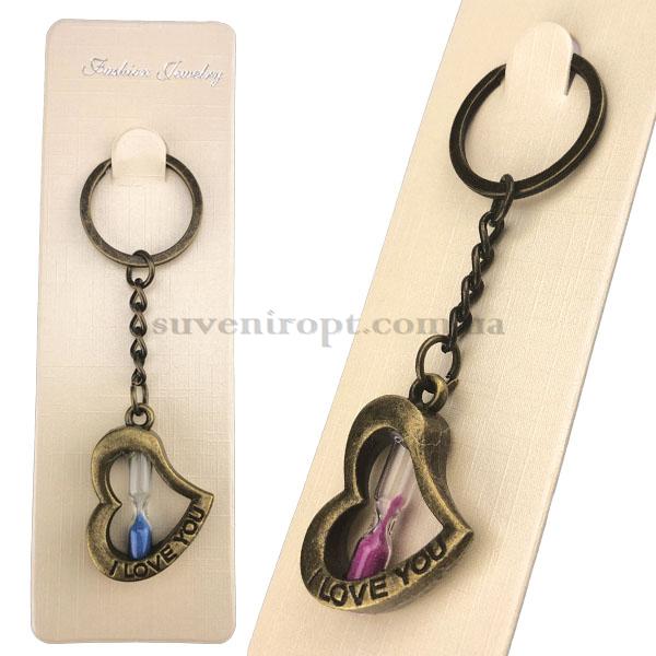 Брелок в упаковке сердце металлическое с песком  (12)