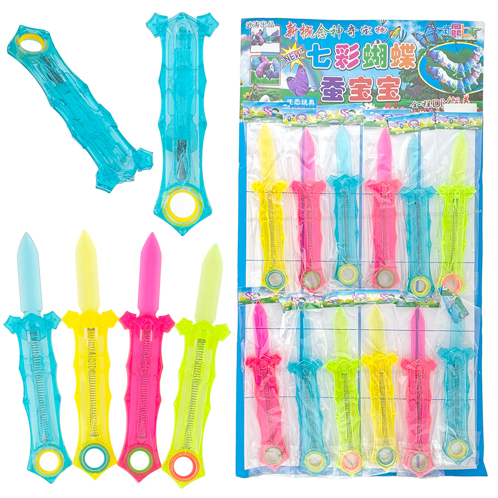 Ніж обманка з пружиною і костетом кольоровий (12) /1440/