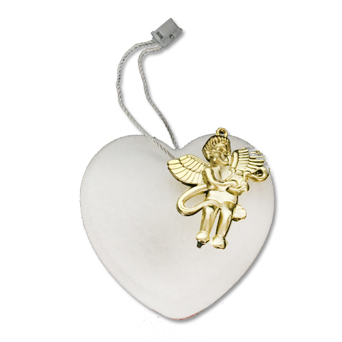 Сердце валентинка войлоковое с ангелочком  6.5 см