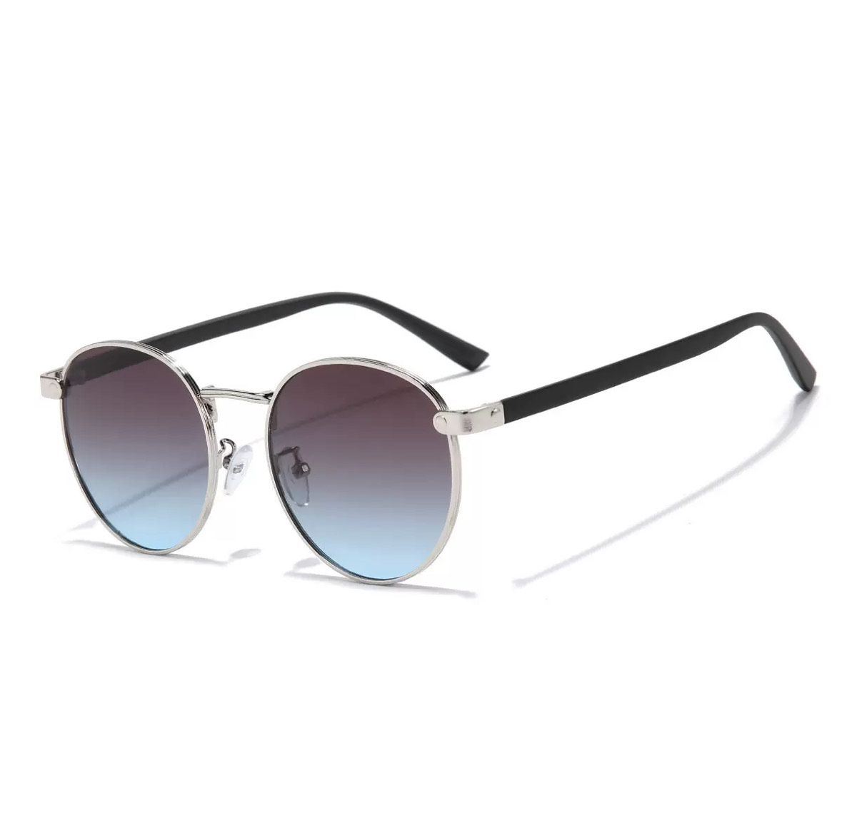 Окуляри округлі блакитного напилу  в срібній оправі 