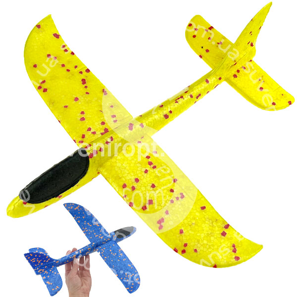 Літак лайнер трюкач метальний пінопластовий середній 37 см /300/