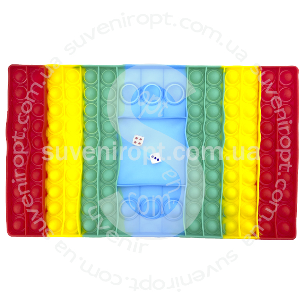 Антистресс игра POP IT поп ит прямоугольная с костями  яркая 30x19 см /100/
