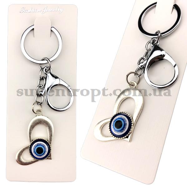 Брелок   в упаковке  металлический сердце пустое от сглаза(12)