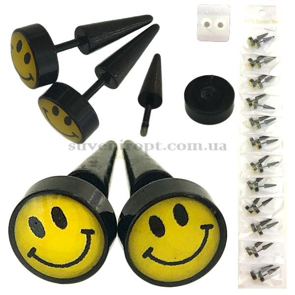 Серёжки магнитные гвоздик смайл (12) /120/