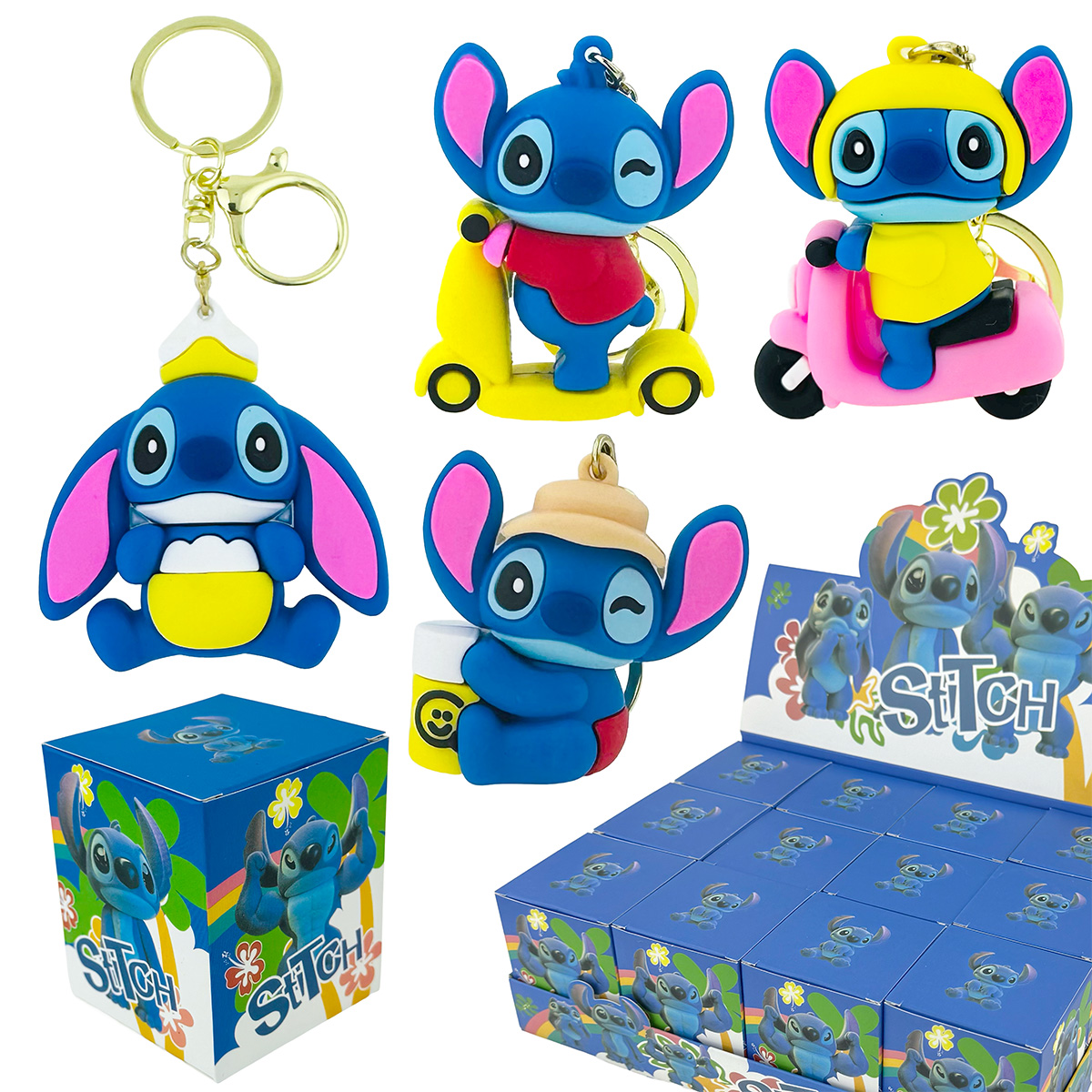 Iграшка брелок Стич гумовий в коробці 5-6 см (12) /720/