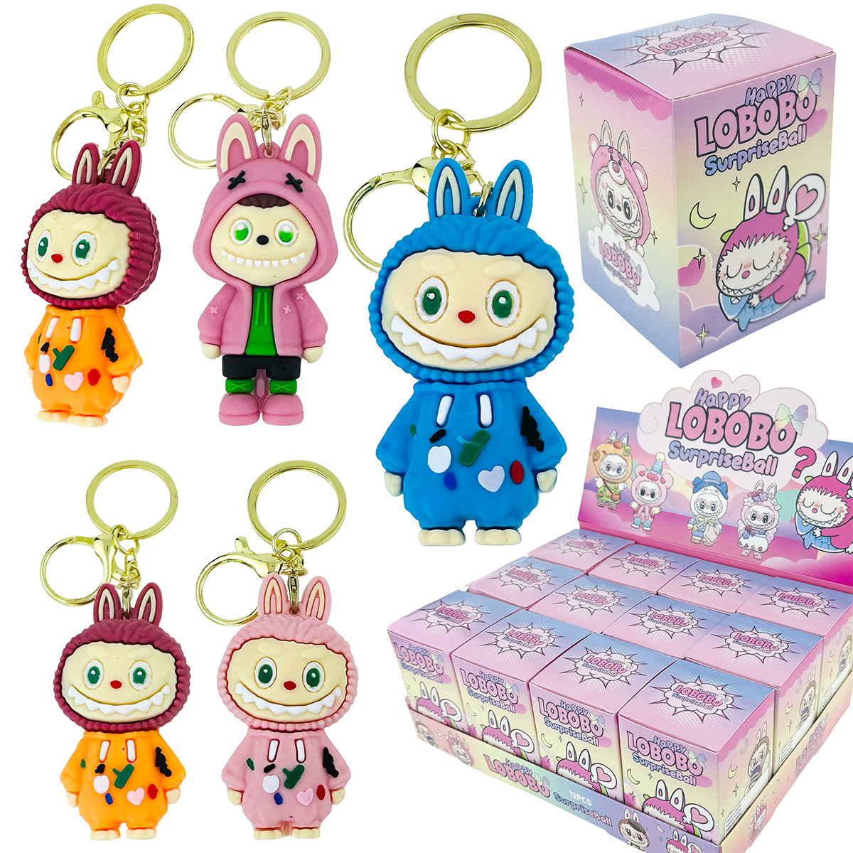 Iграшка брелок La bu bu гумовий в коробці  (12) /720/